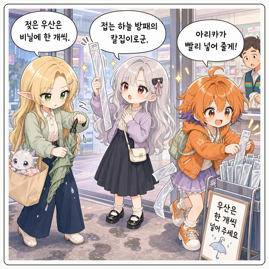 우산 비닐 포획식 001컷