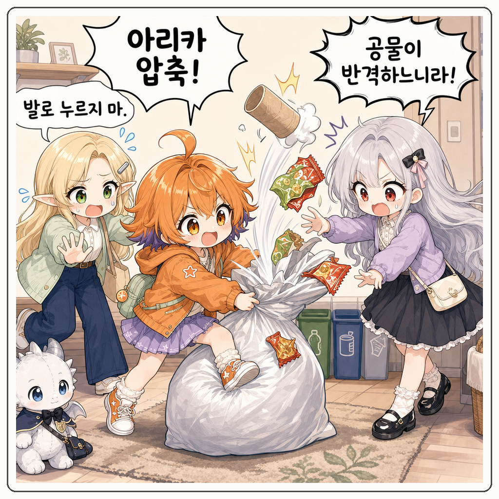 종량제 봉투 압축 작전 002컷