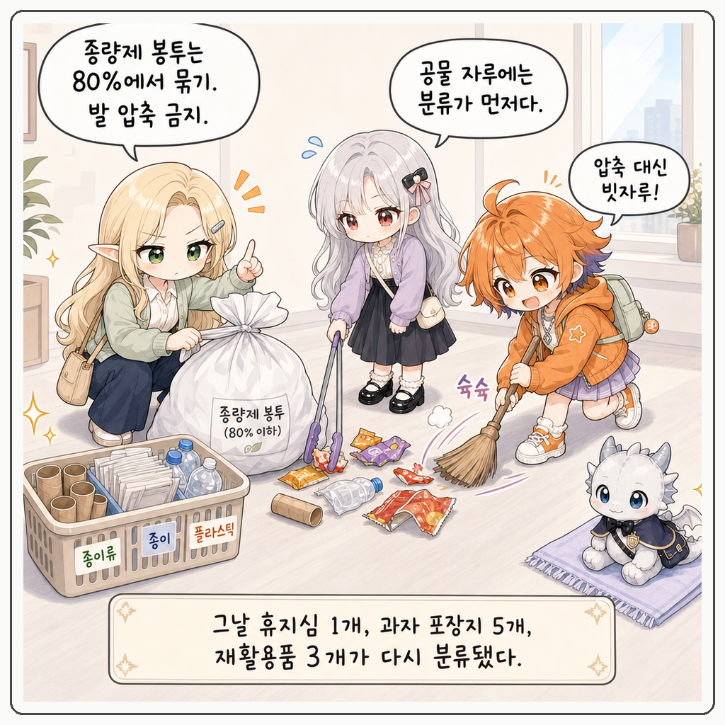 종량제 봉투 압축 작전 004컷