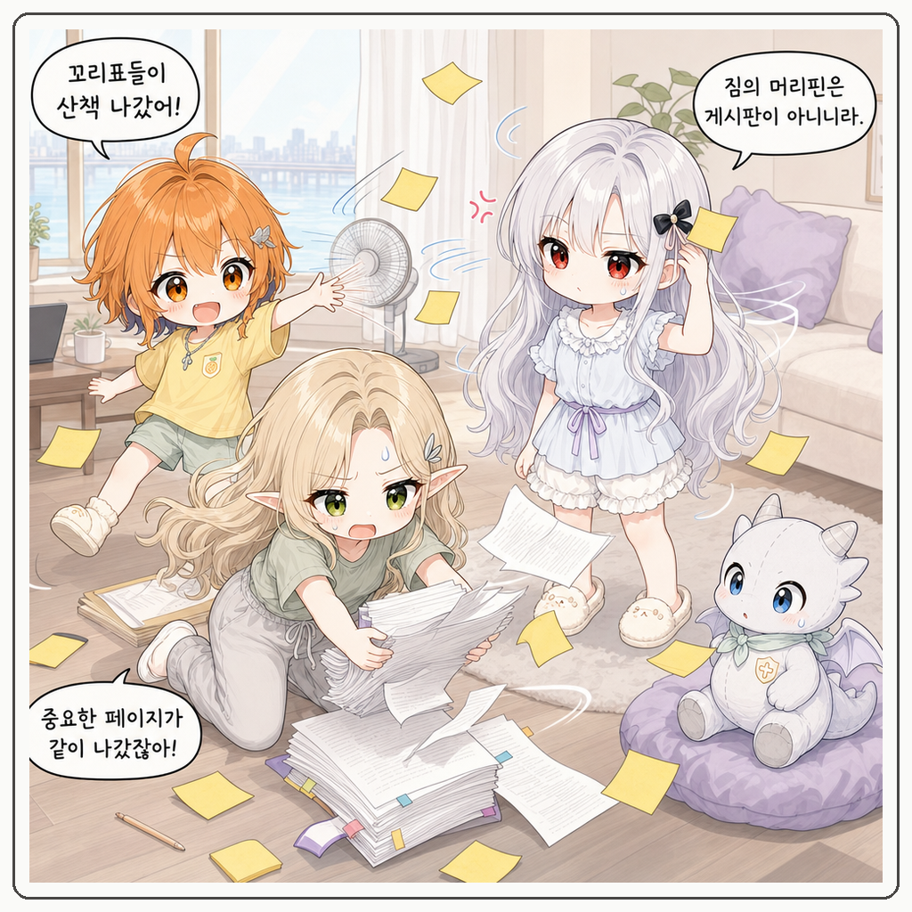 포스트잇 꼬리표 폭주 003컷