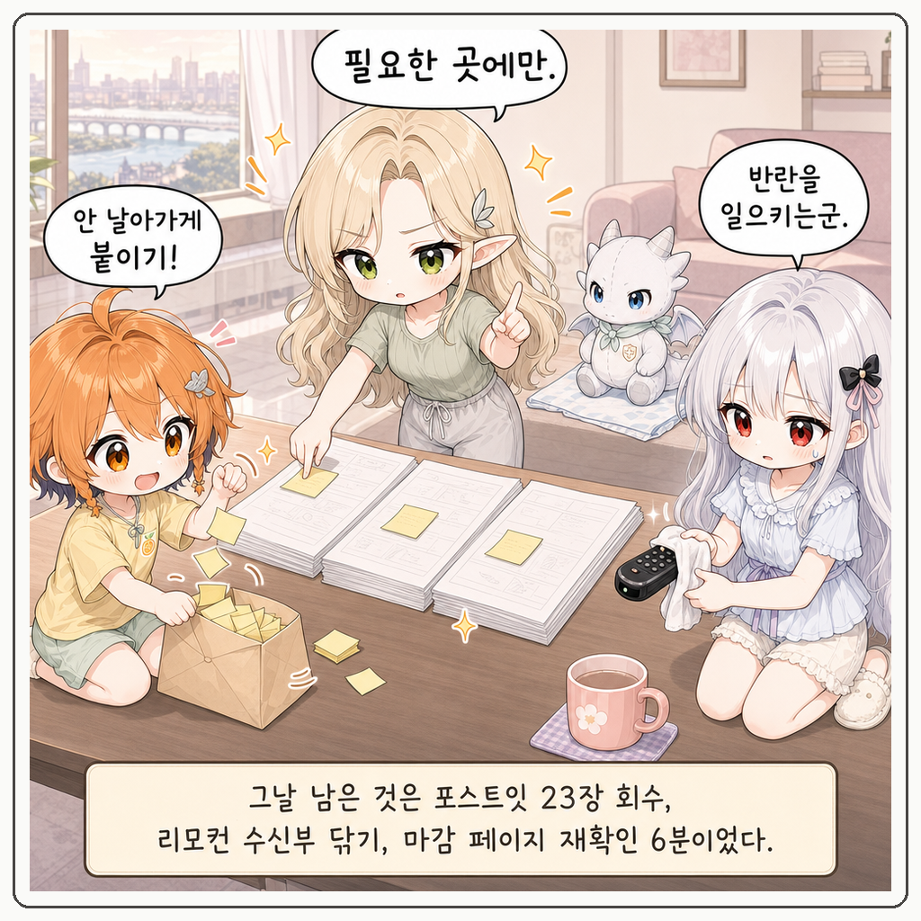 포스트잇 꼬리표 폭주 004컷