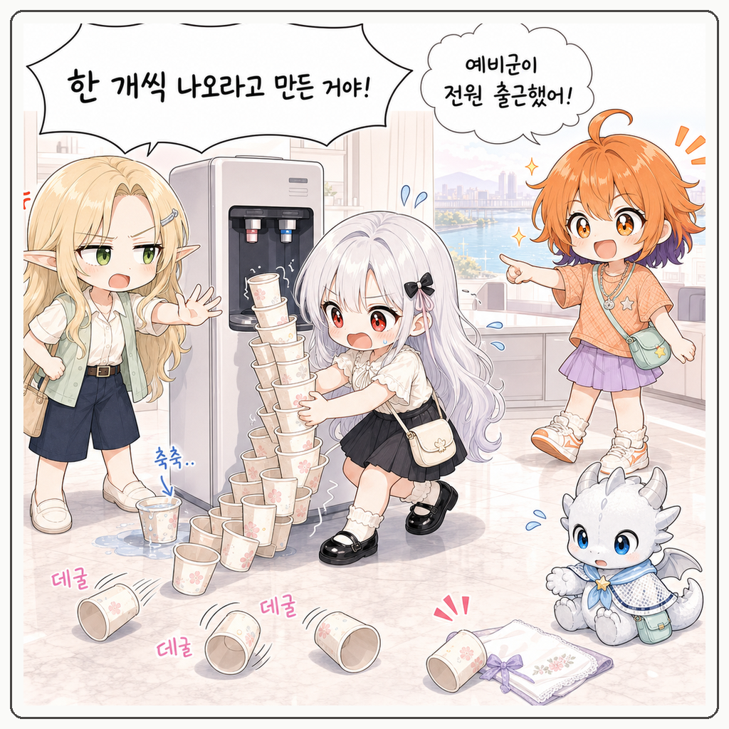 종이컵 탑 자동진급 003컷