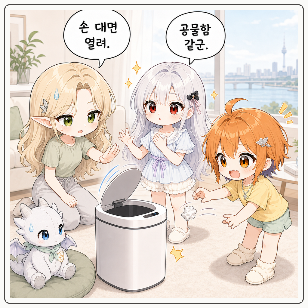 자동 센서 휴지통 오독 001컷
