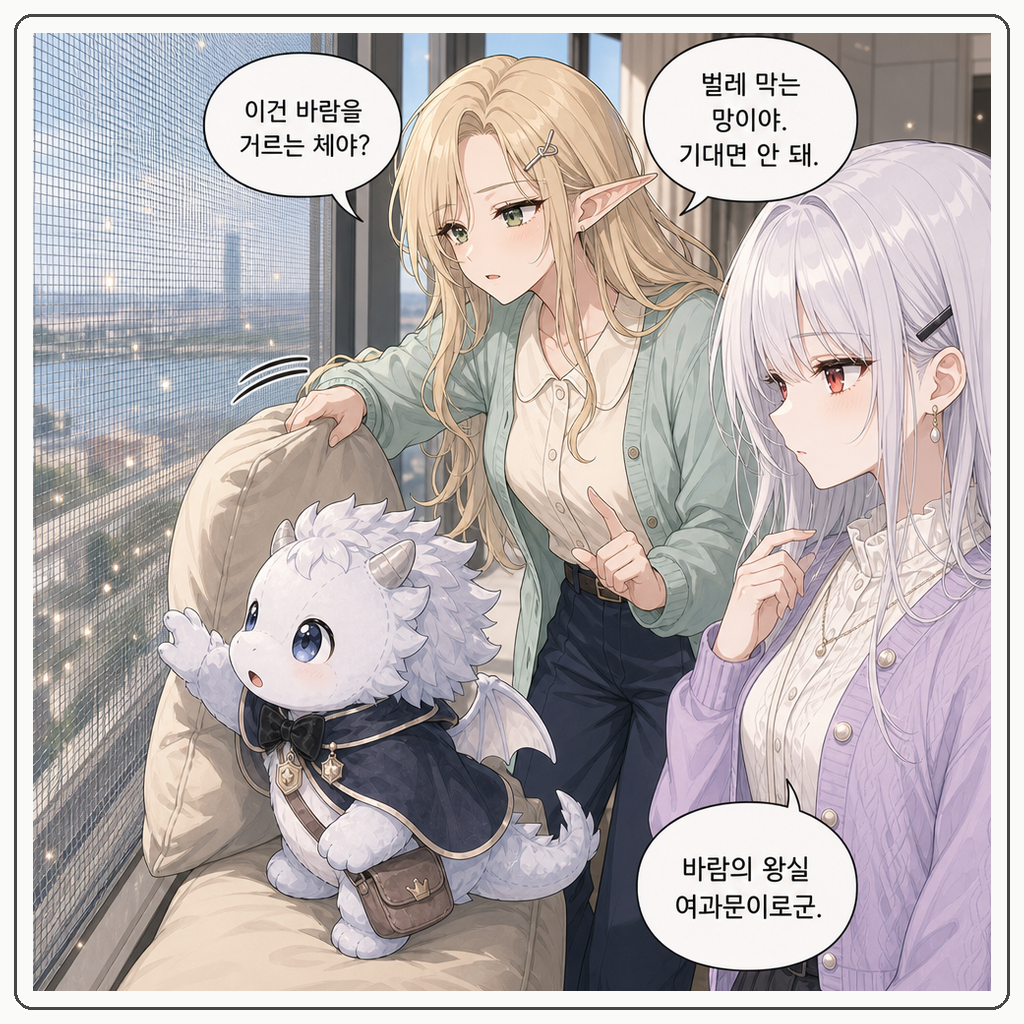 155화: 바람을 거르는 문 (부제: 방충망은 통과문이 아닙니다) 002컷