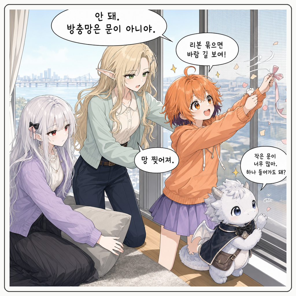 155화: 바람을 거르는 문 (부제: 방충망은 통과문이 아닙니다) 003컷