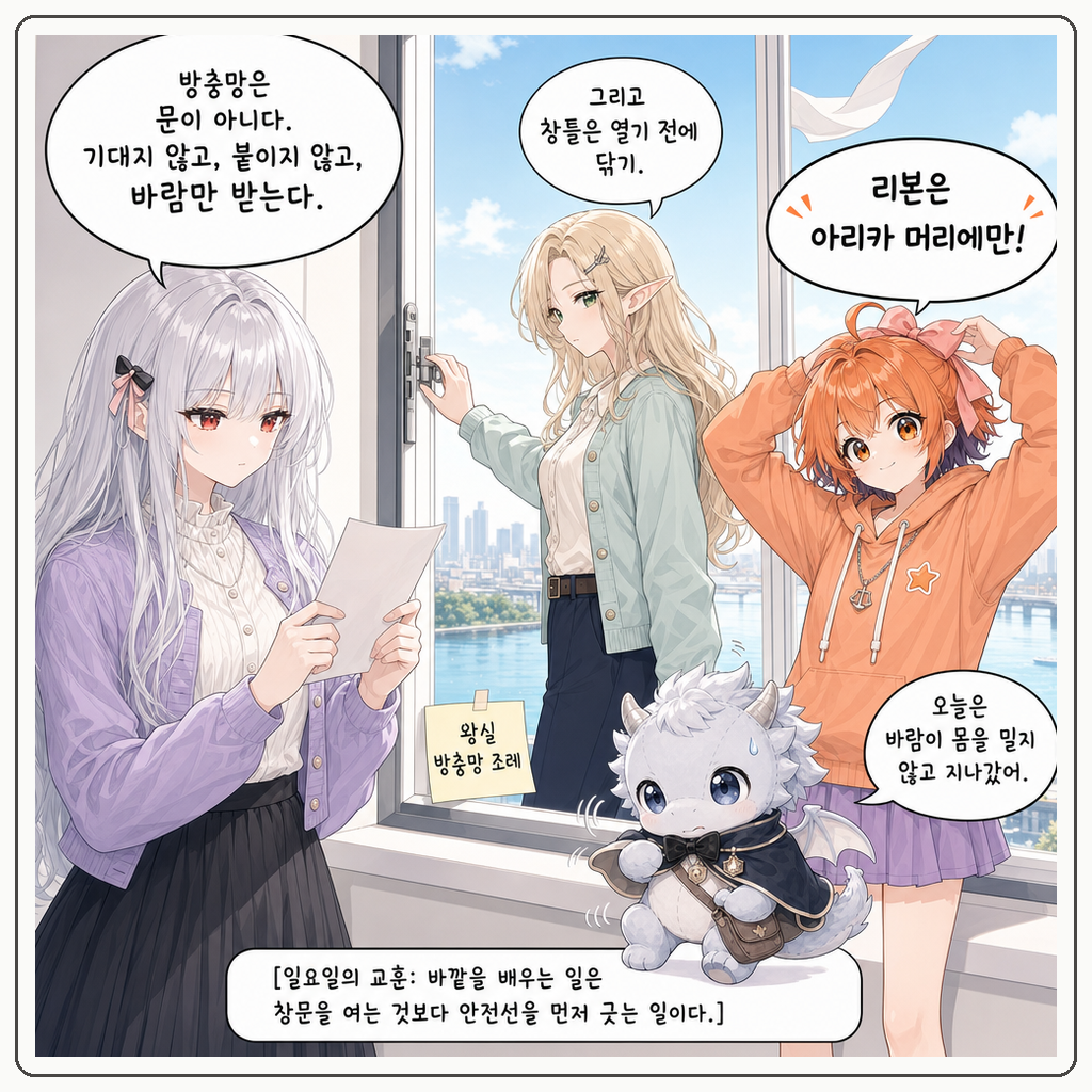 155화: 바람을 거르는 문 (부제: 방충망은 통과문이 아닙니다) 010컷