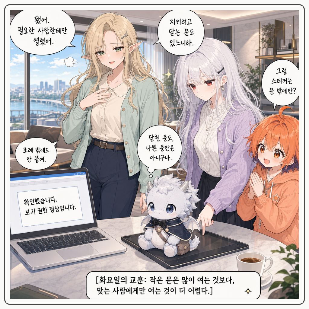 157화: 작은 문에는 열쇠가 필요하다 (부제: 공유 링크는 아무나 여는 문이 아닙니다) 010컷