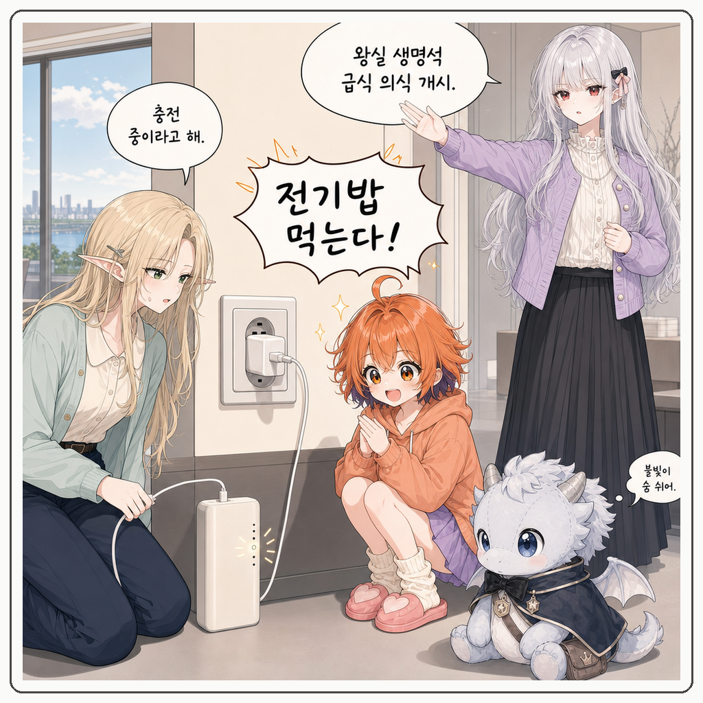 158화: 작은 불빛의 예비 심장 (부제: 보조배터리는 알이 아니고, 열기로 깨우는 것도 아닙니다) 003컷
