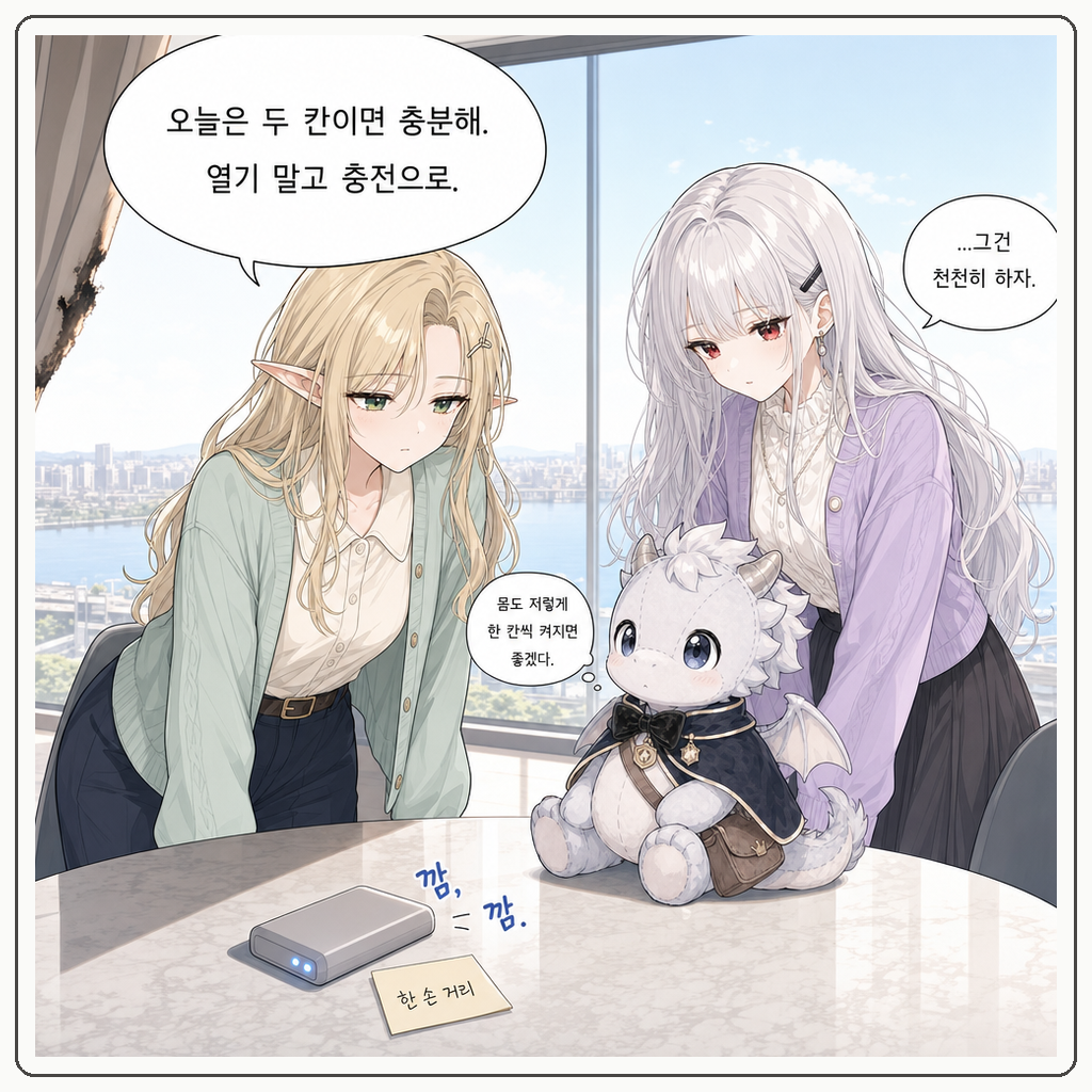 158화: 작은 불빛의 예비 심장 (부제: 보조배터리는 알이 아니고, 열기로 깨우는 것도 아닙니다) 007컷