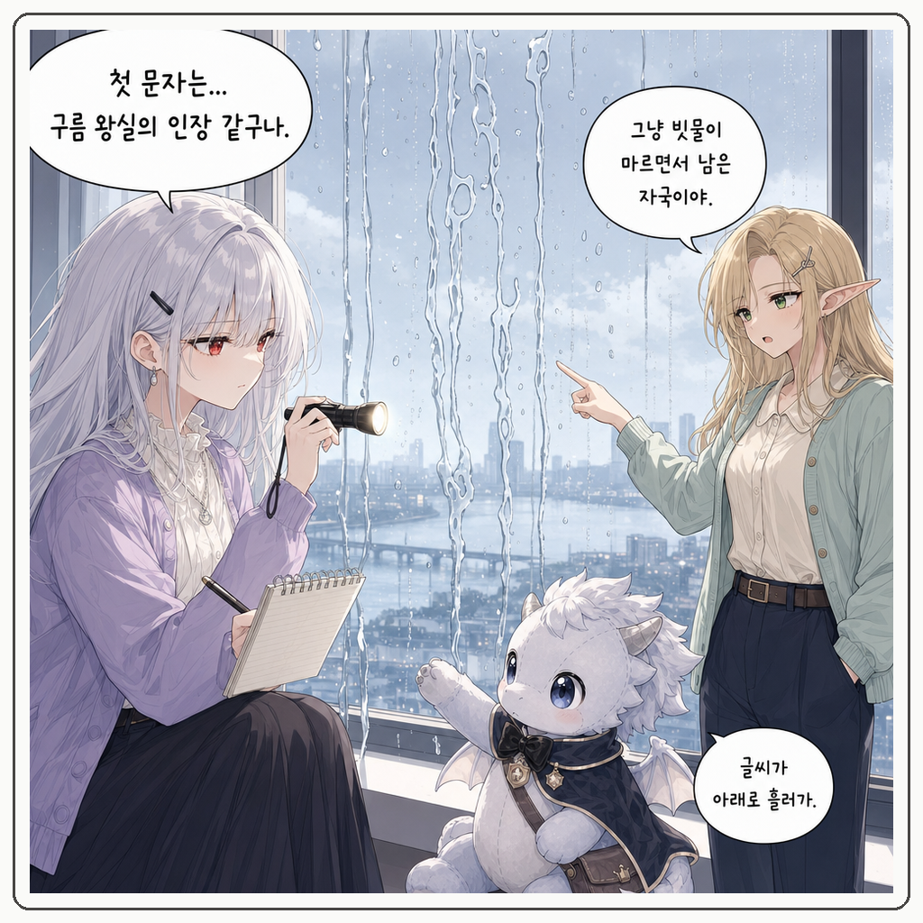 159화: 유리에 남은 빗물 글씨 (부제: 창문은 바깥이 쓰는 노트가 아닙니다) 002컷