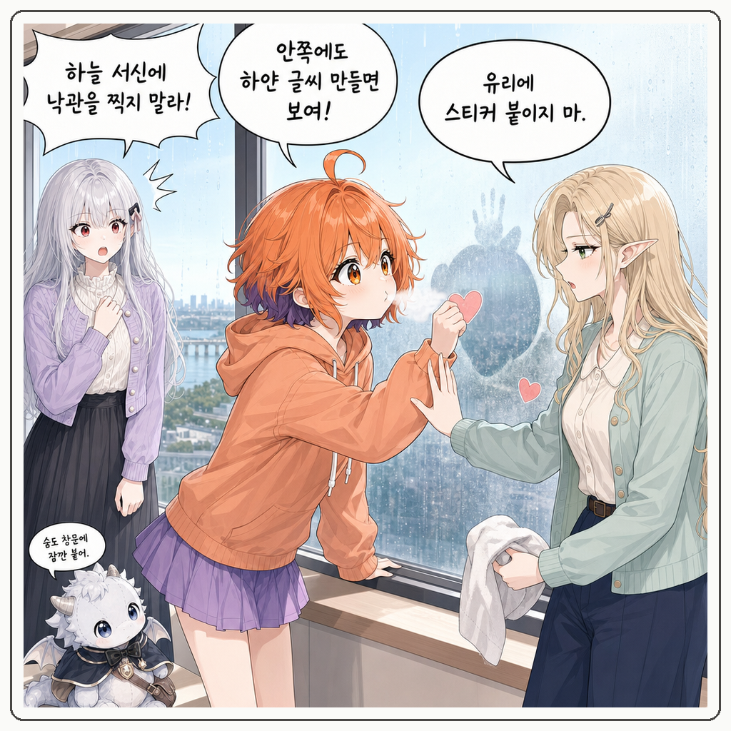 159화: 유리에 남은 빗물 글씨 (부제: 창문은 바깥이 쓰는 노트가 아닙니다) 004컷