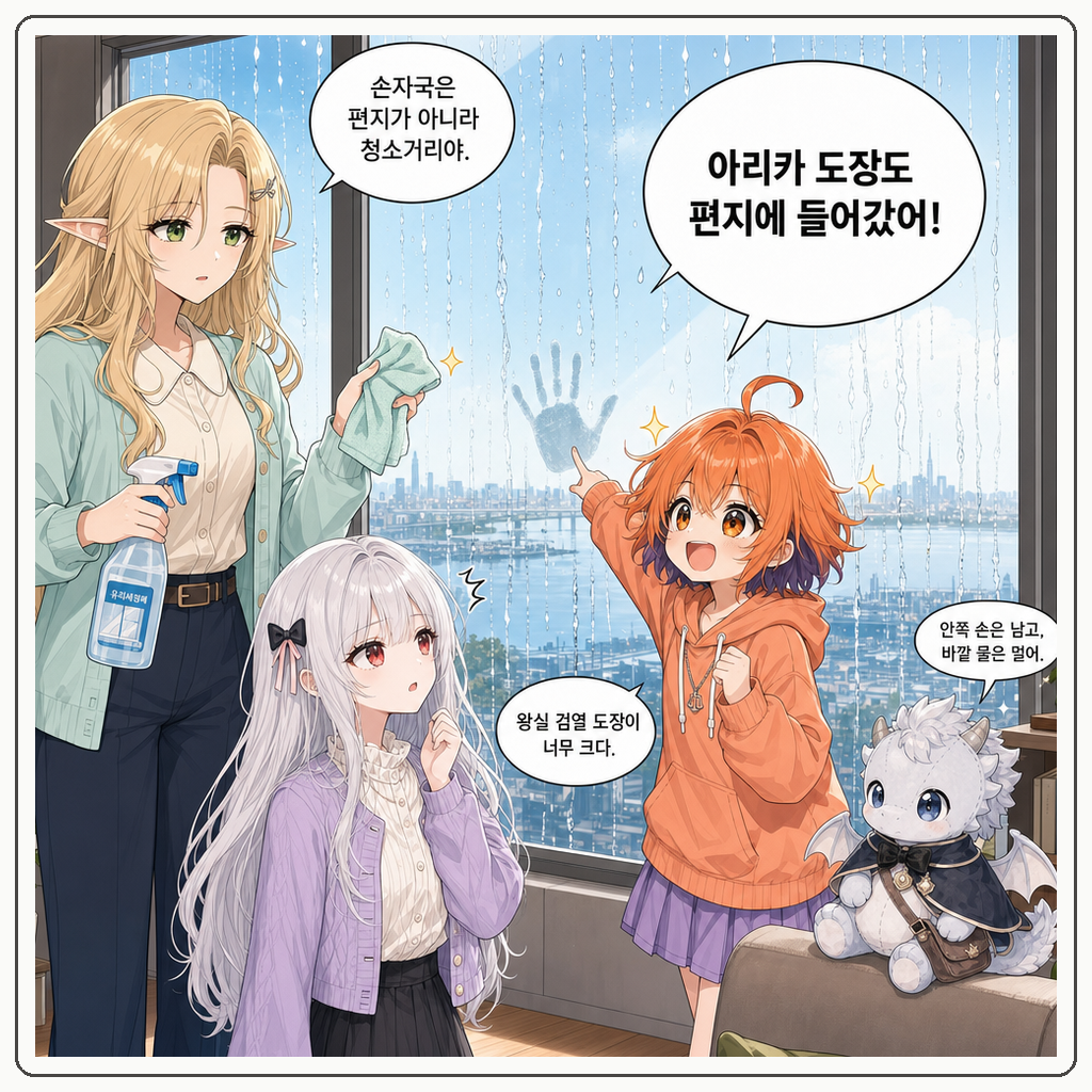 159화: 유리에 남은 빗물 글씨 (부제: 창문은 바깥이 쓰는 노트가 아닙니다) 005컷