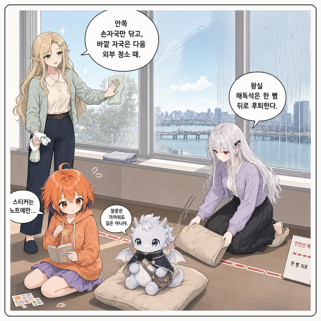 159화: 유리에 남은 빗물 글씨 (부제: 창문은 바깥이 쓰는 노트가 아닙니다) 007컷