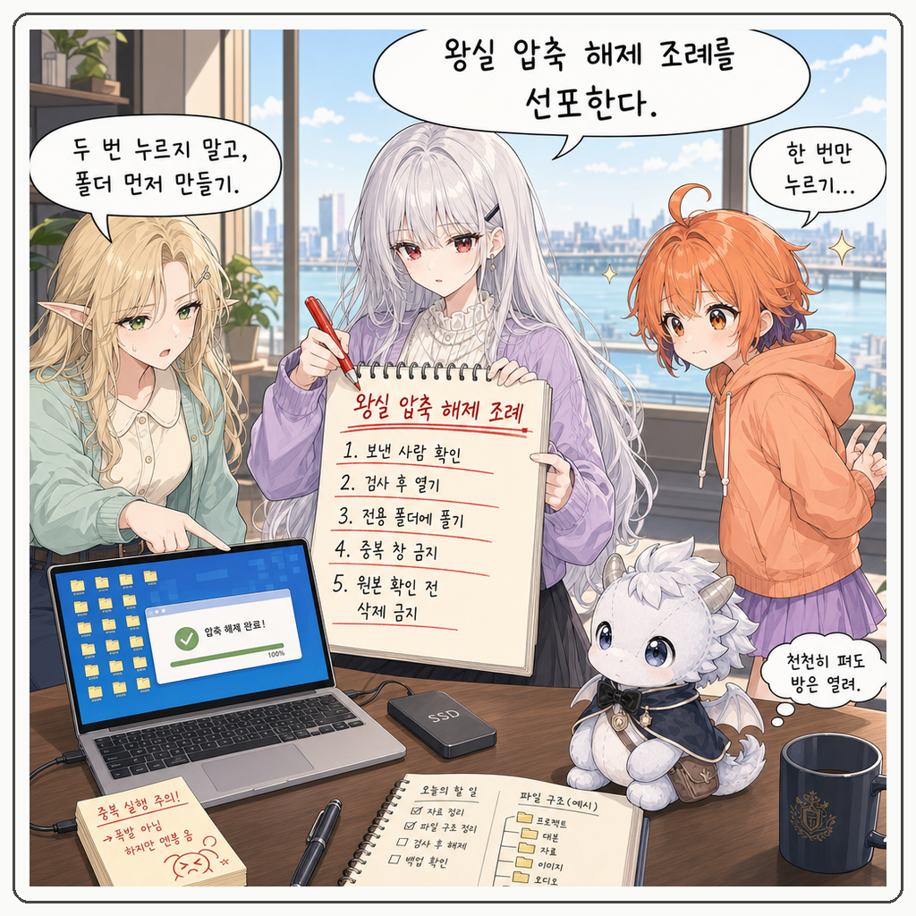 162화: 왕실 압축 해제령 (부제: 폴더는 터뜨리는 상자가 아닙니다) 009컷