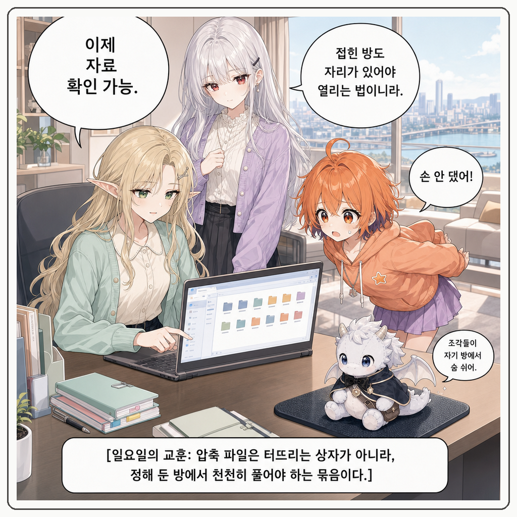 162화: 왕실 압축 해제령 (부제: 폴더는 터뜨리는 상자가 아닙니다) 010컷