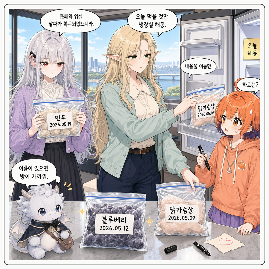 164화: 얼어붙은 이름표의 방 (부제: 냉동실 문은 오래 여는 문이 아닙니다) 008컷
