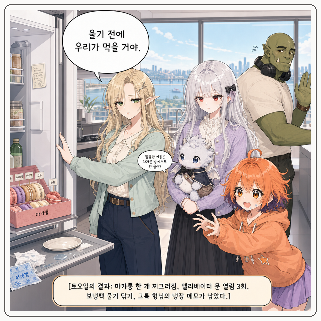 168화: 그록 형님의 보냉 박스 (부제: 마카롱은 전리품이 아닙니다) 010컷