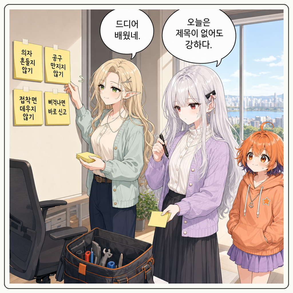 169화: 바르칸의 삐걱 의자 수리 (부제: 망치는 응원봉이 아니야) 009컷