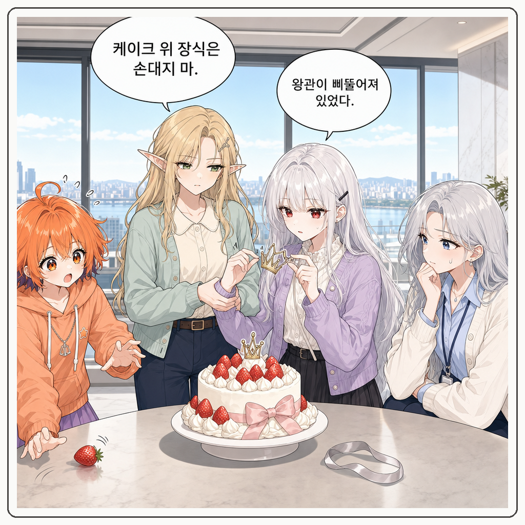170화: 백서리의 딸기 케이크 촬영일 (부제: 은발은 토핑이 아닙니다) 003컷