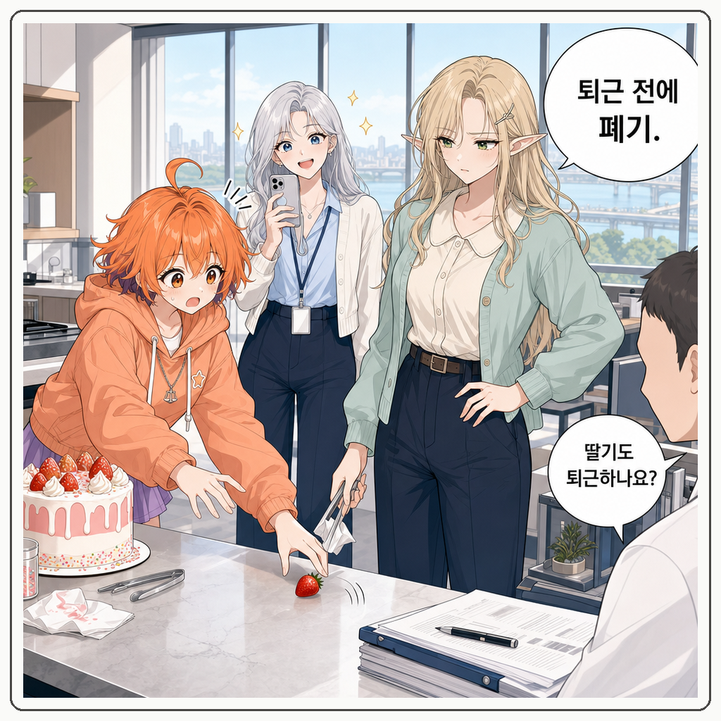 170화: 백서리의 딸기 케이크 촬영일 (부제: 은발은 토핑이 아닙니다) 006컷