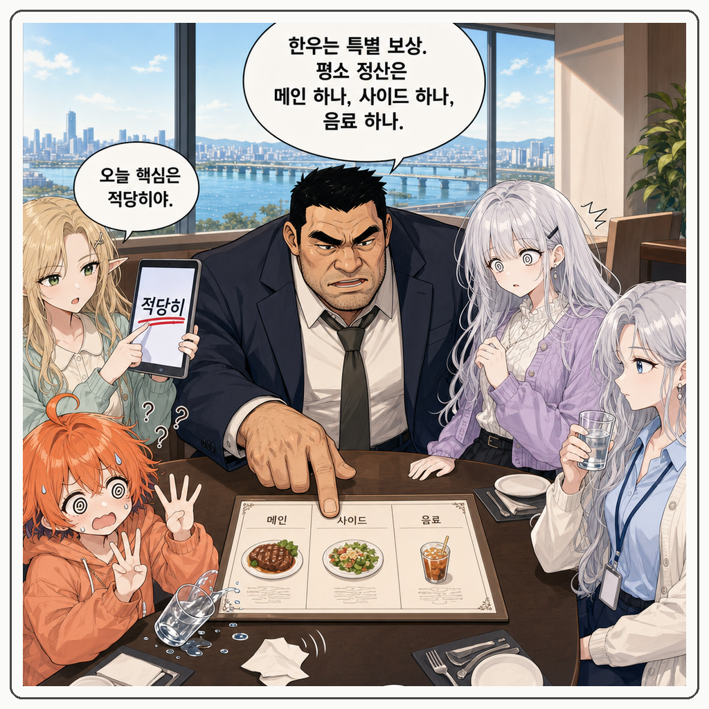 171화: 부장님의 적당히 계약서 (부제: 한우 5인분은 상시 조항이 아닙니다) 003컷