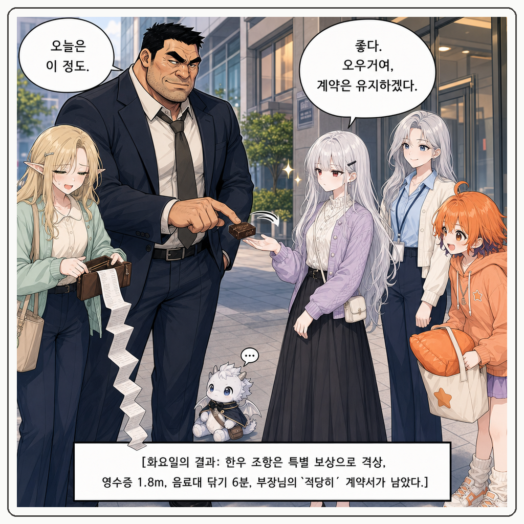 171화: 부장님의 적당히 계약서 (부제: 한우 5인분은 상시 조항이 아닙니다) 010컷