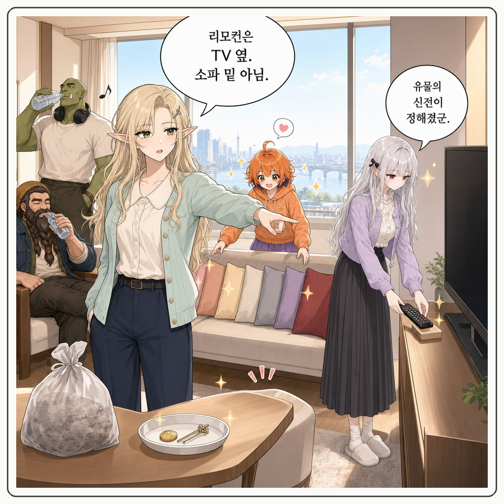 172화: 소파 밑 왕국 구조대 (부제: 리모컨은 고대 유물이 아닙니다) 009컷