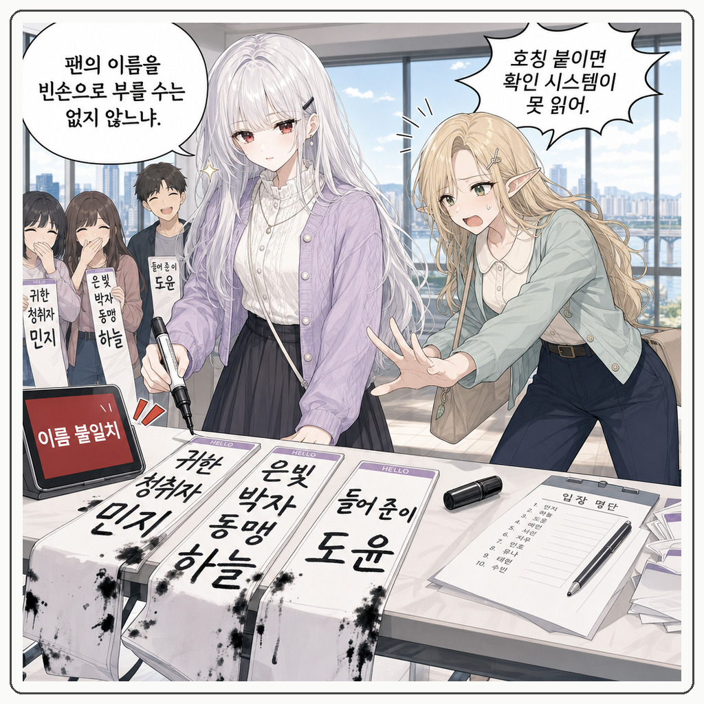 178화: 이름표가 먼저 노래했다 (부제: 팬 이름은 왕실 호칭표가 아닙니다) 003컷