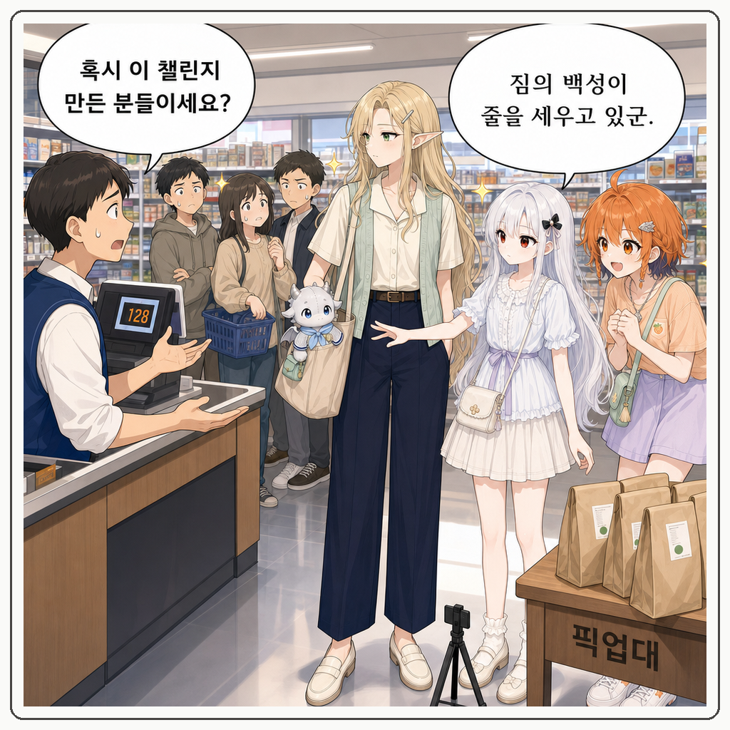 185화: 편의점 줄이 먼저 두 박자를 셌다 (부제: 챌린지는 계산대에서 멈추면 안 됩니다) 002컷