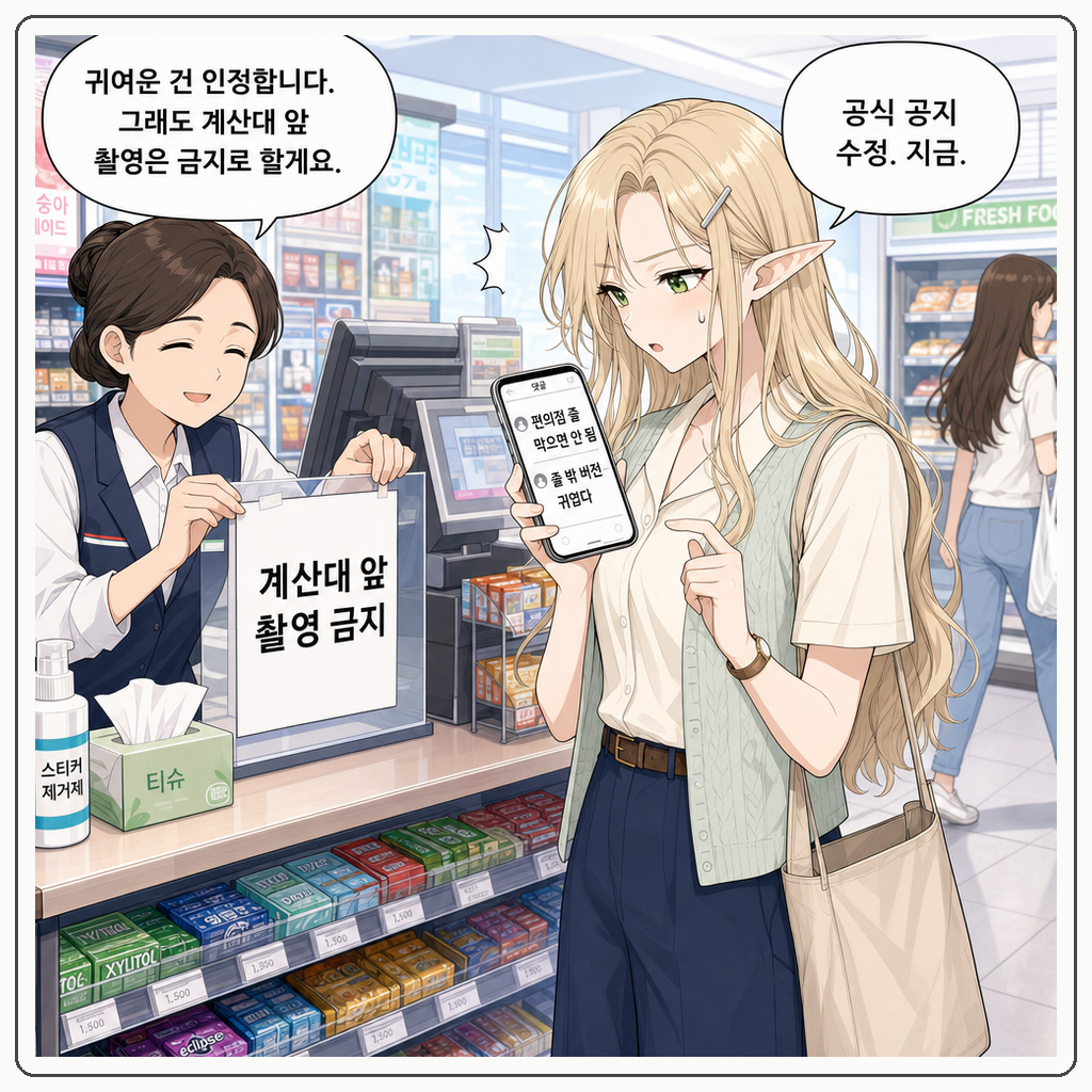 185화: 편의점 줄이 먼저 두 박자를 셌다 (부제: 챌린지는 계산대에서 멈추면 안 됩니다) 008컷