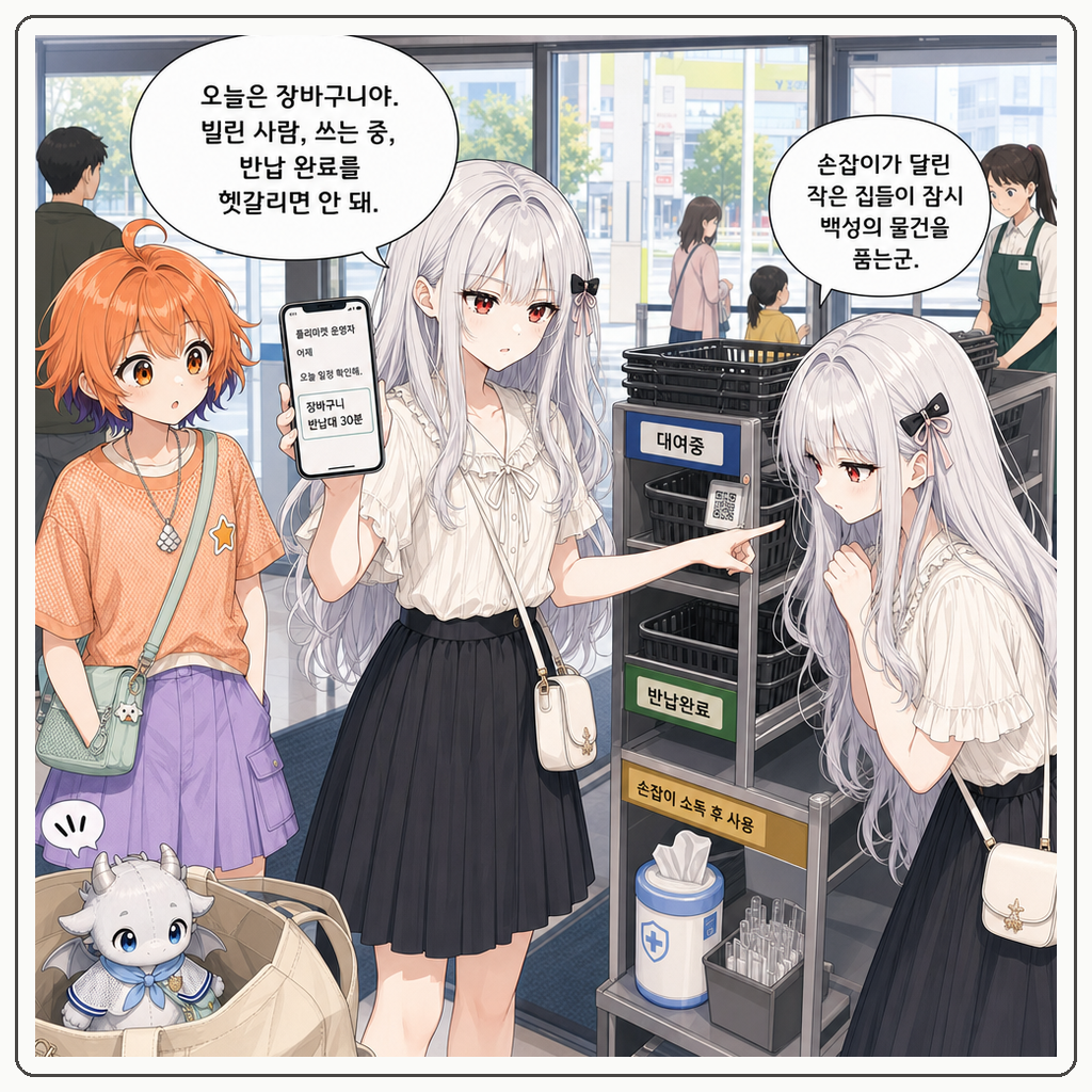 191화: 장바구니가 아직 빌림 중이었다 (부제: 빈 손잡이도 주인이 있을 수 있습니다) 001컷