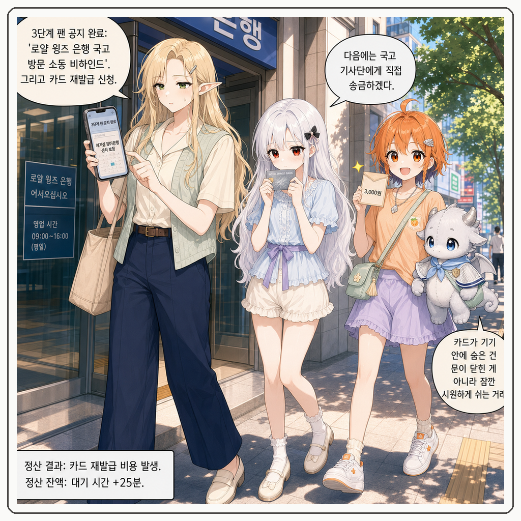 199화: 카드가 제단에 갇힌 날 (부제: 3%의 냉기는 기기 셧다운이 아니라 재발급 수수료입니다) 010컷
