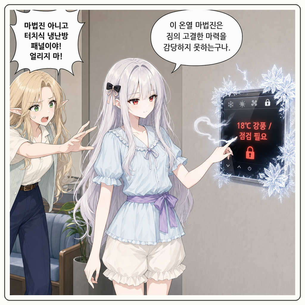200화: 대기실에 내린 뜻밖의 첫눈 (부제: 냉난방기 제어판은 왕실 마법진이 아닙니다) 002컷