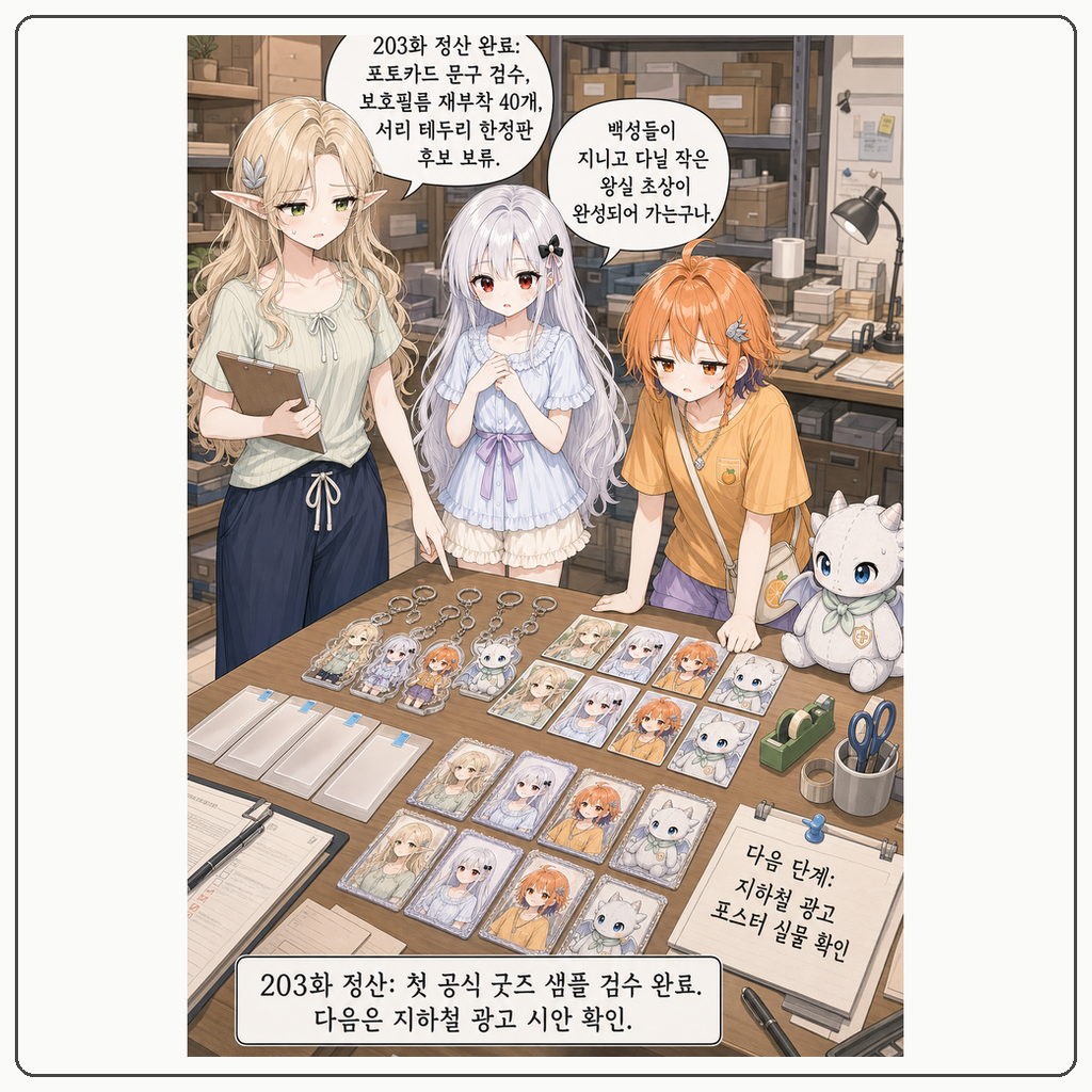 203화: 아크릴 키링은 왕실 인장이 아닙니다 (부제: 굿즈 샘플 검수 대작전) 010컷
