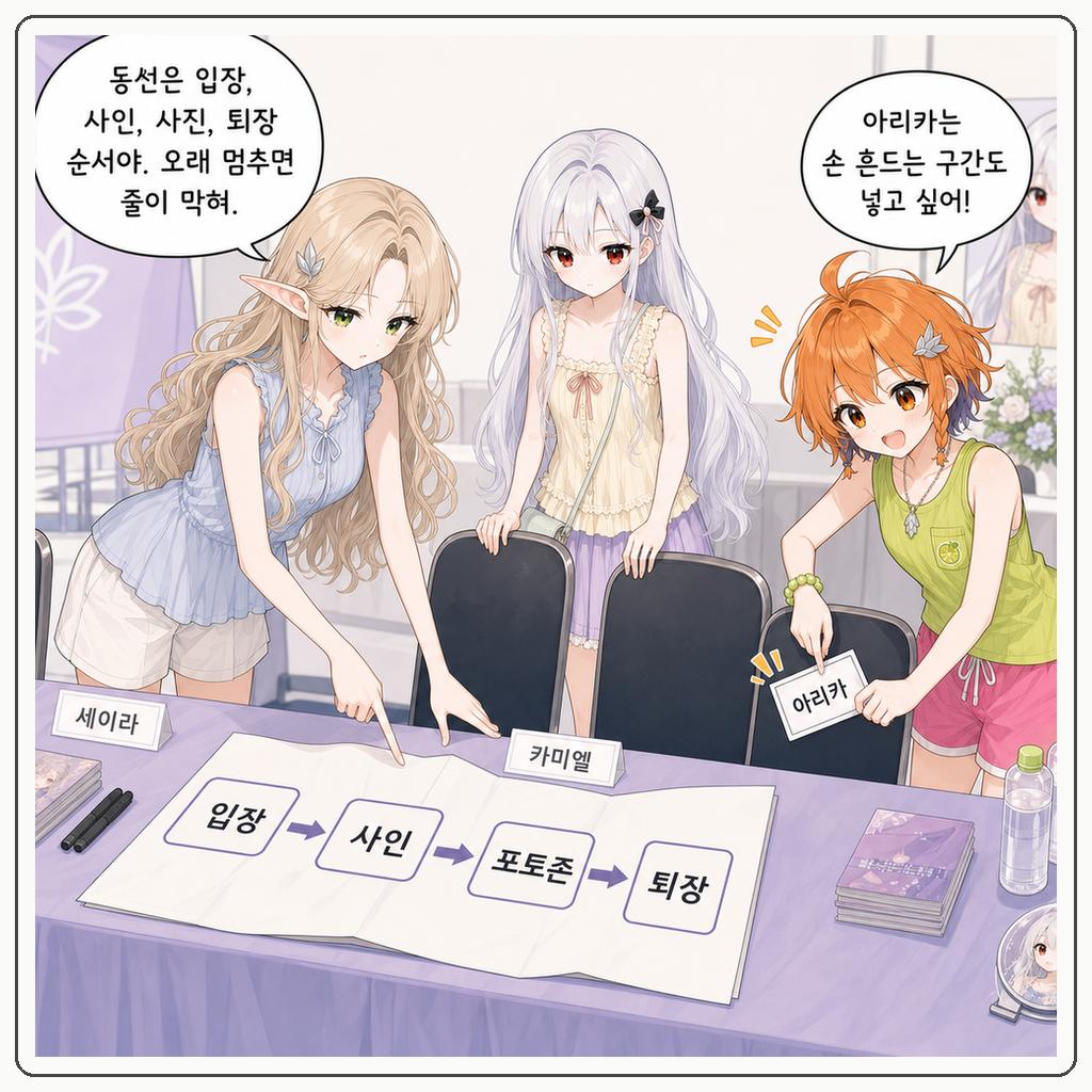 205화: 번호표는 왕실 초대장이 아닙니다 (부제: 팬사인회 준비의 작은 전쟁) 002컷
