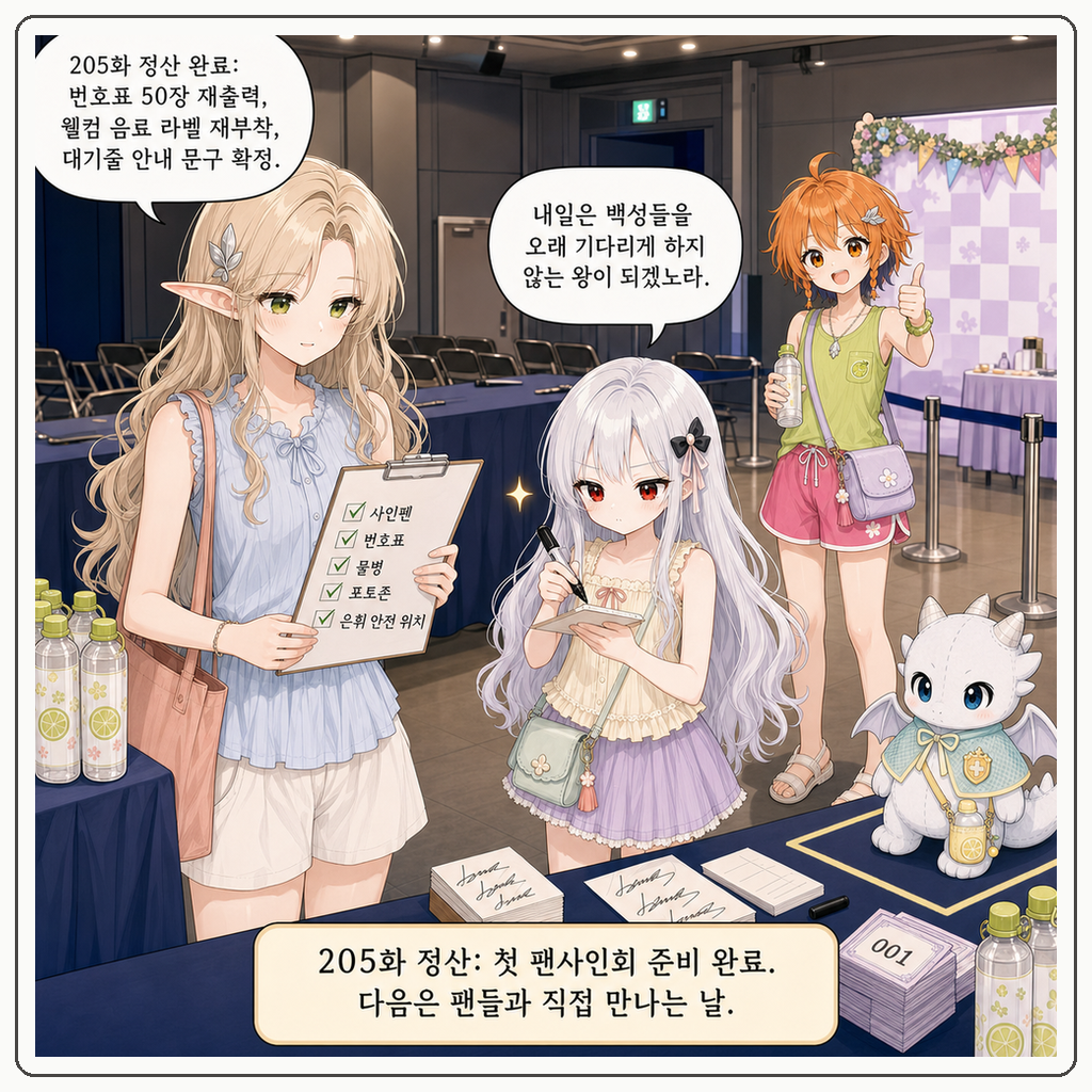205화: 번호표는 왕실 초대장이 아닙니다 (부제: 팬사인회 준비의 작은 전쟁) 010컷