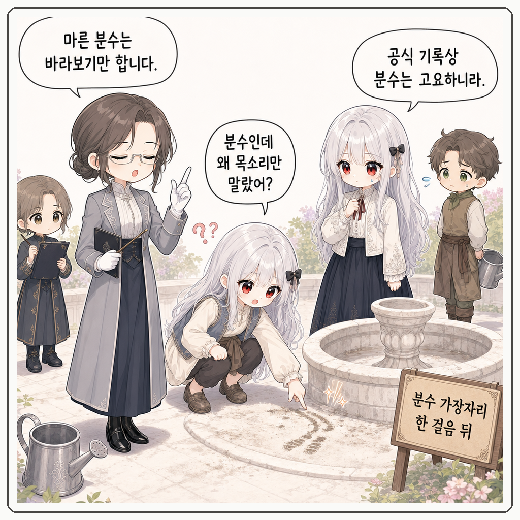 마른 분수의 발자국 시험 001컷