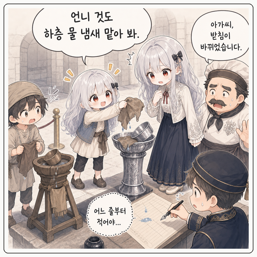 물방울 줄이 삐뚤었다 002컷