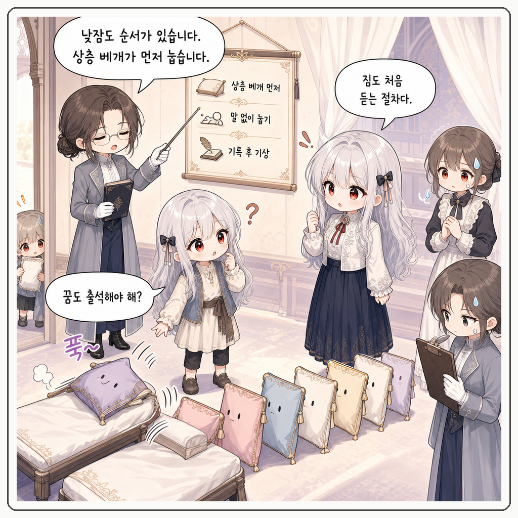 베개 줄이 먼저 누웠다 001컷