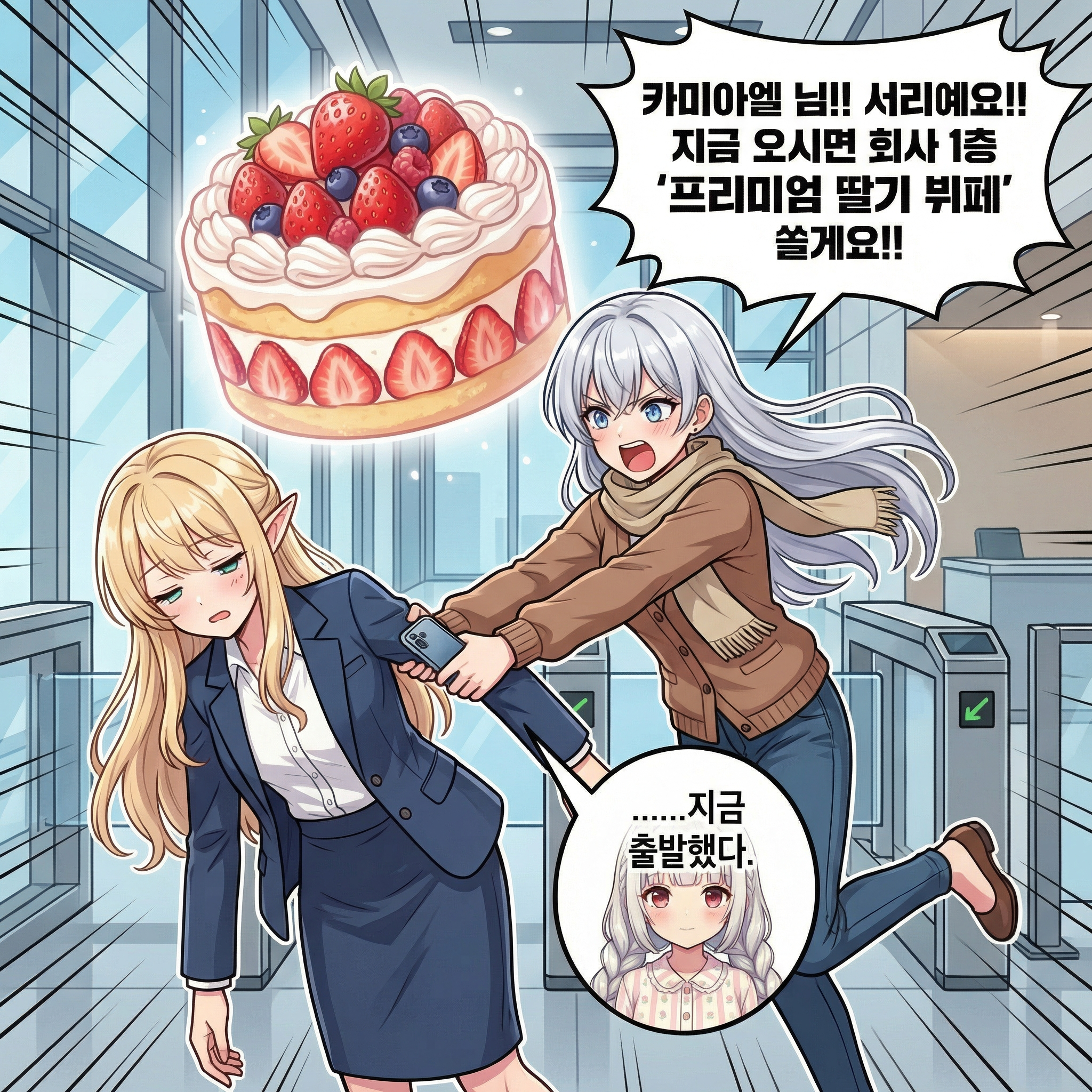 사원증과 딸기 뷔페 (10컷 압축본) 002컷