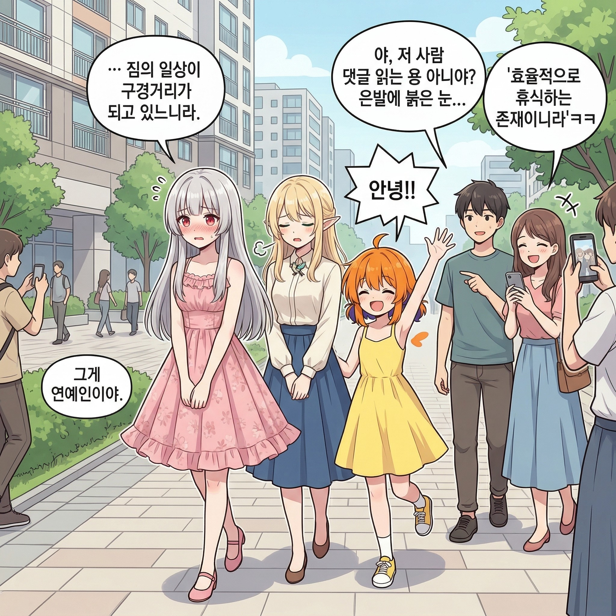117화: 벚꽃 아래의 게릴라 (부제: 꽃구경 왔다가 팬미팅이 되었다) 002컷