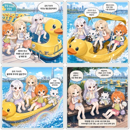 한강 오리배와 노란 기사단